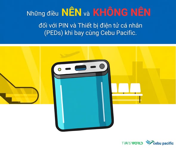 CEBU PACIFIC CẬP NHẬT QUY ĐỊNH MANG PIN DỰ PHÒNG KHI ĐI MÁY BAY